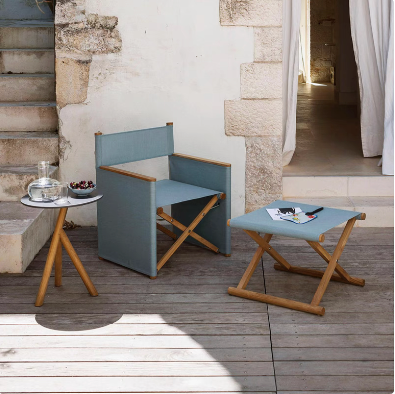 Luxury Morden Garden Foldable and Rattan waving - Side table & Chair & Footstool set