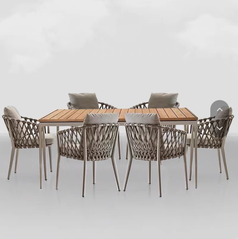 Teak Wood 6-Seater Garden Dining Set