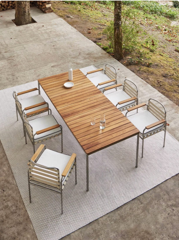 Luxury Morden Wooden Garden Terrace 6-Seater Dinning Table & Chairs set