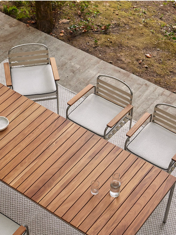 Luxury Morden Wooden Garden Terrace 6-Seater Dinning Table & Chairs set
