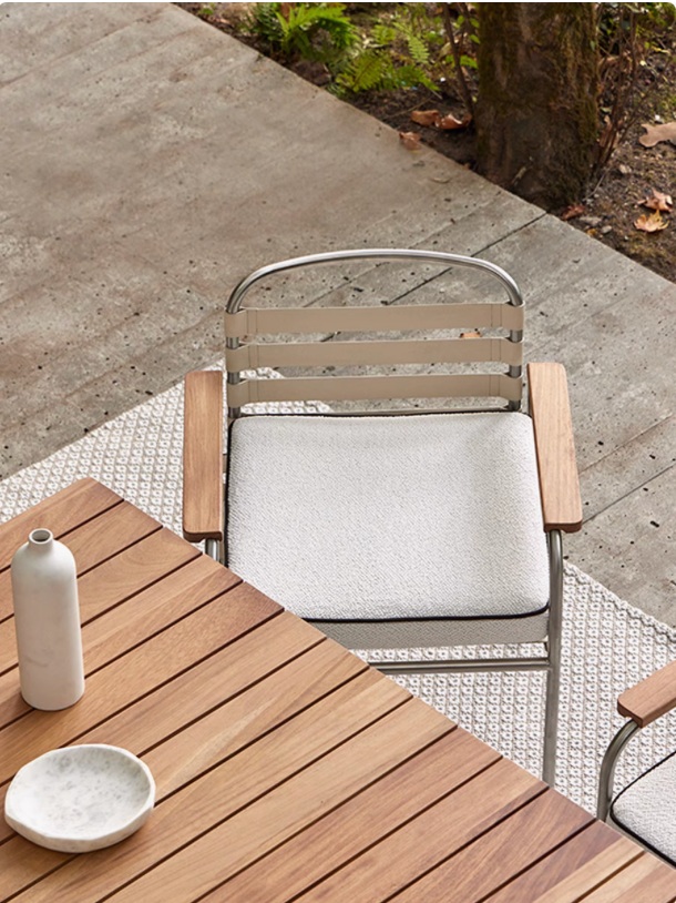 Luxury Morden Wooden Garden Terrace 6-Seater Dinning Table & Chairs set