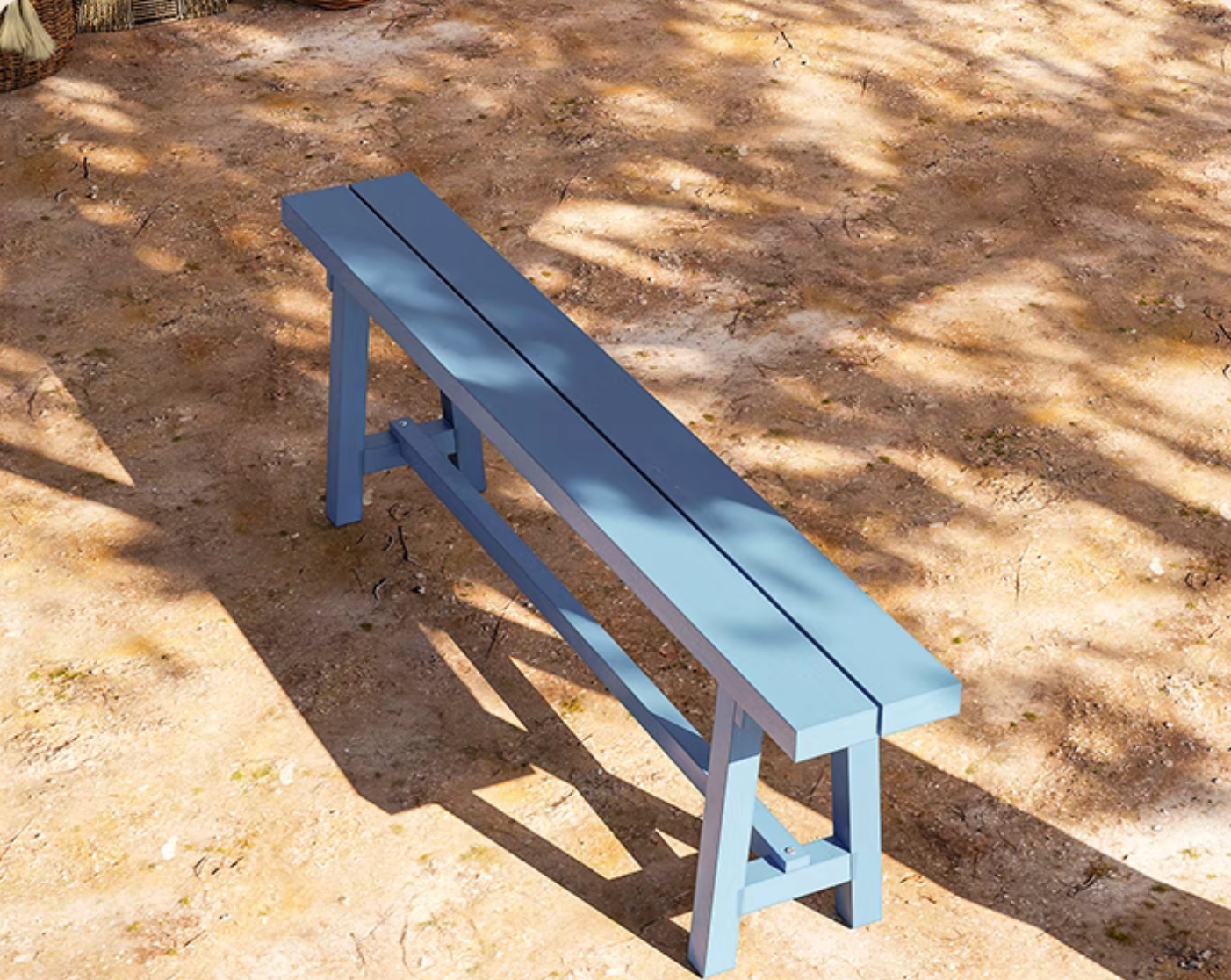 Outdoor 6-Seater Dining Table & Bench set - blue
