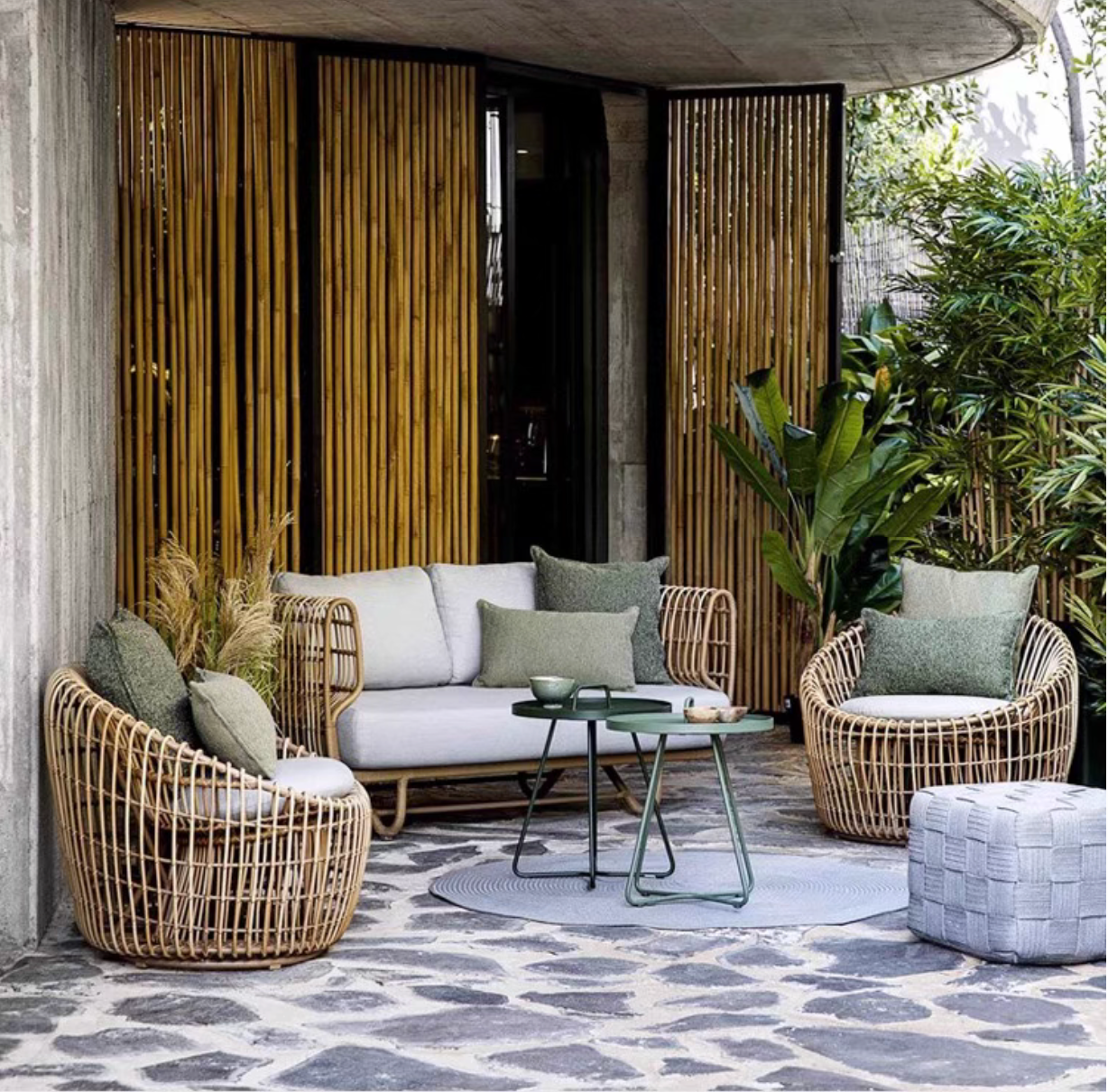 Ourdoor Rattan Wave Sofa for Garden or Terrace Sofa set