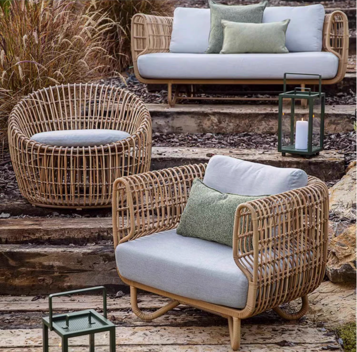Ourdoor Rattan Wave Sofa for Garden or Terrace Sofa set