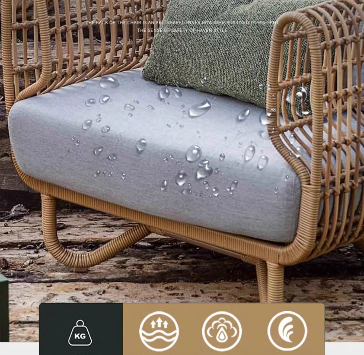 Ourdoor Rattan Wave Sofa for Garden or Terrace Sofa set