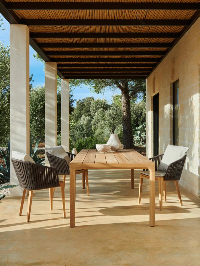 Luxury Garden Wooden Dining Table & Chairs Set