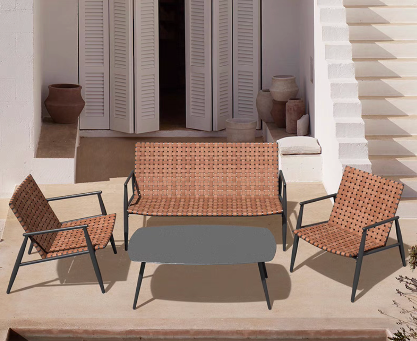 CAMDEN 4-Seater Garden Balcony Table and Chairs Set
