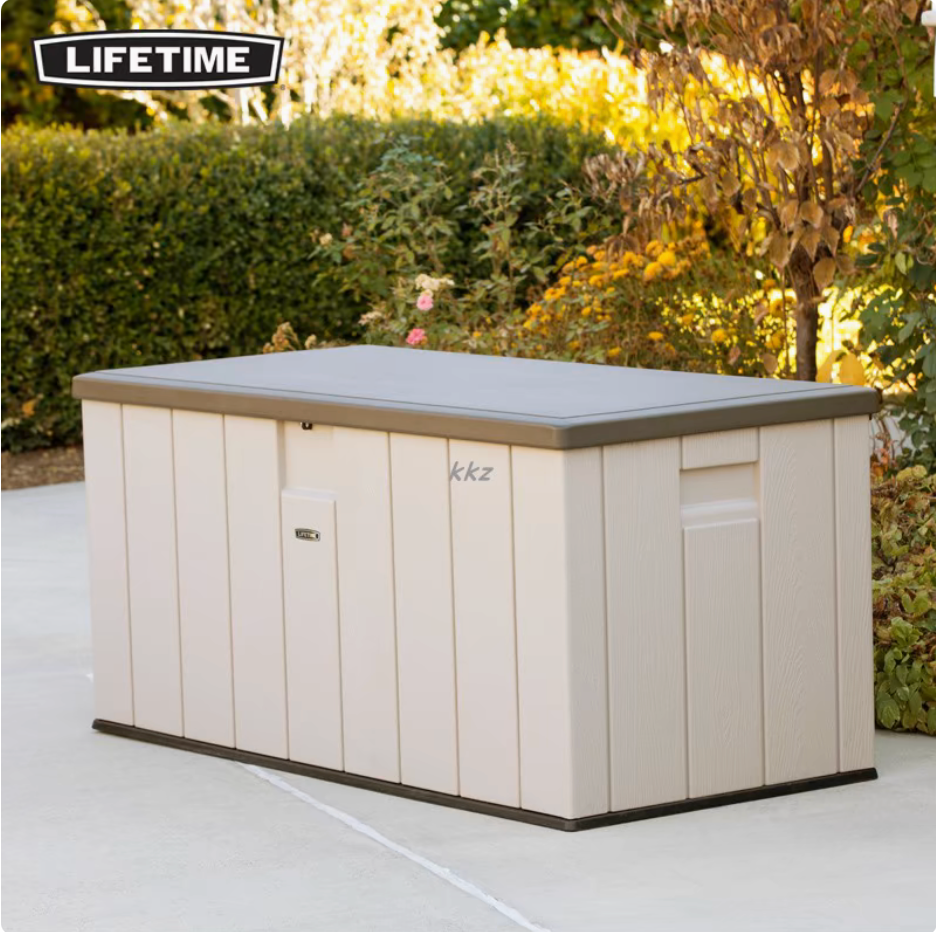 Lifetime Garden Plastic Storage Shed Lockable Light Brown