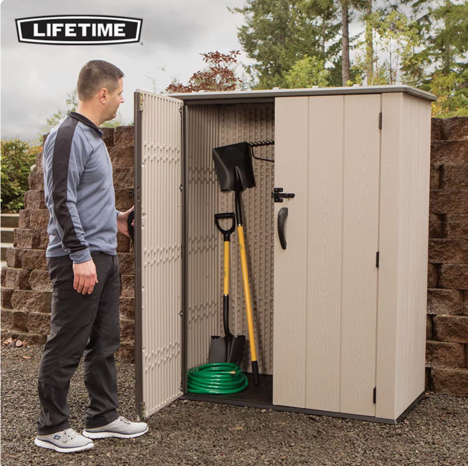 Lifetime Garden Plastic Storage Tool Shed Grey
