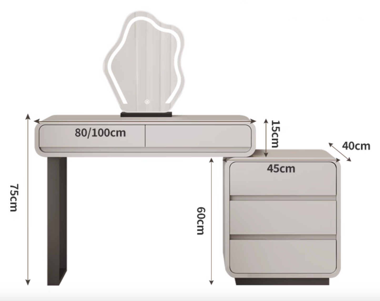 Solid wood Morden Dressing Tables with Chair