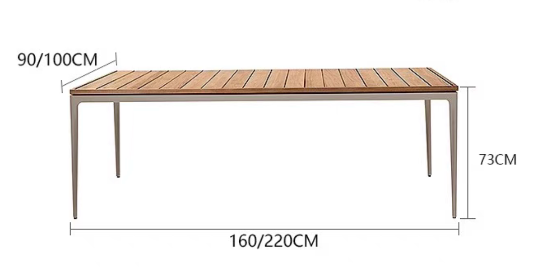 Teak Wood 6-Seater Garden Dining Set