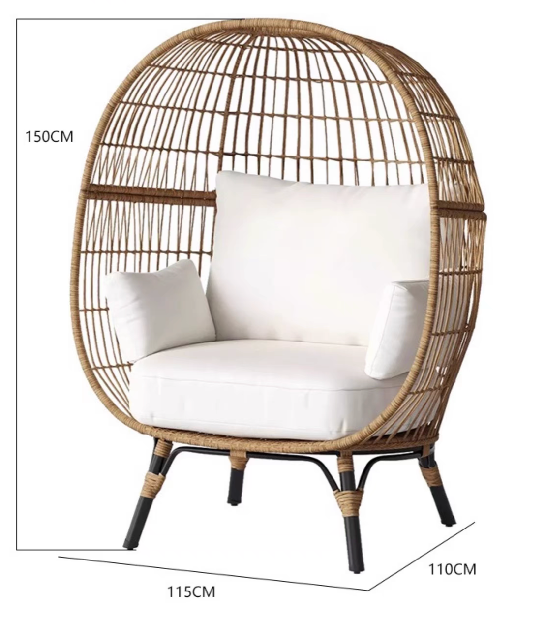 1-Seater Outdoor Nest Shape High Back Sofa