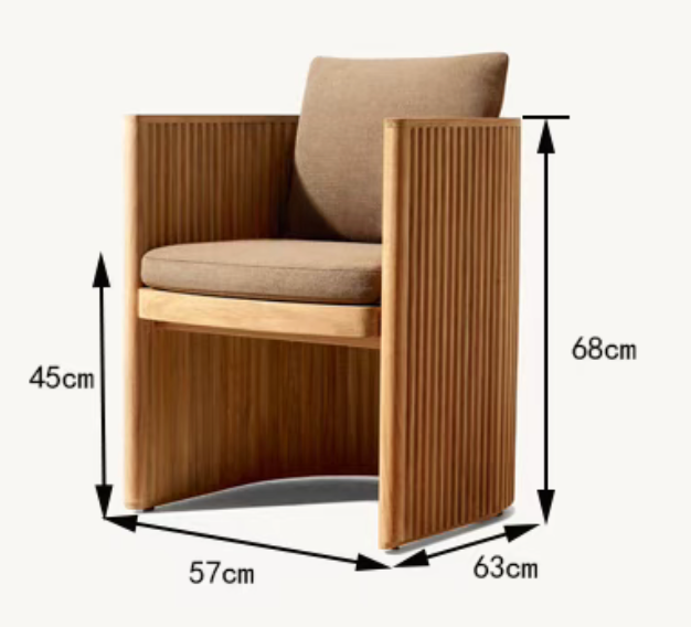 Luxury Morden Garden Hardwood Terrace Dinning Table & Chairs set