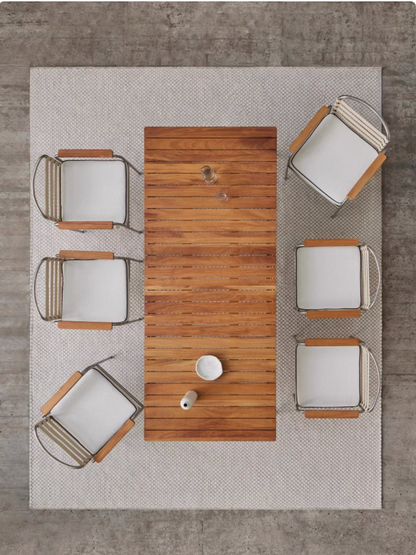 Luxury Morden Wooden Garden Terrace 6-Seater Dinning Table & Chairs set