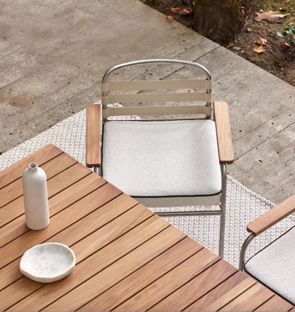 Luxury Morden Wooden Garden Terrace 6-Seater Dinning Table & Chairs set