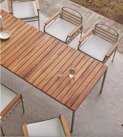 Luxury Morden Wooden Garden Terrace 6-Seater Dinning Table & Chairs set