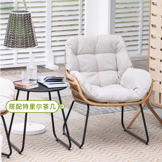 Outdoor 2-Seater Balcony Garden Side Table and Chairs with Armrest Set