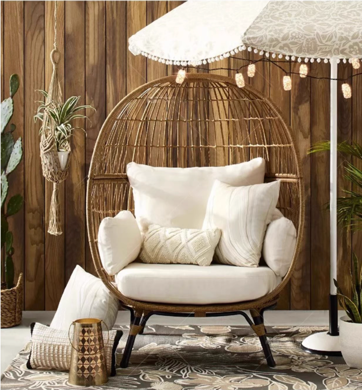 1-Seater Outdoor Nest Shape High Back Sofa