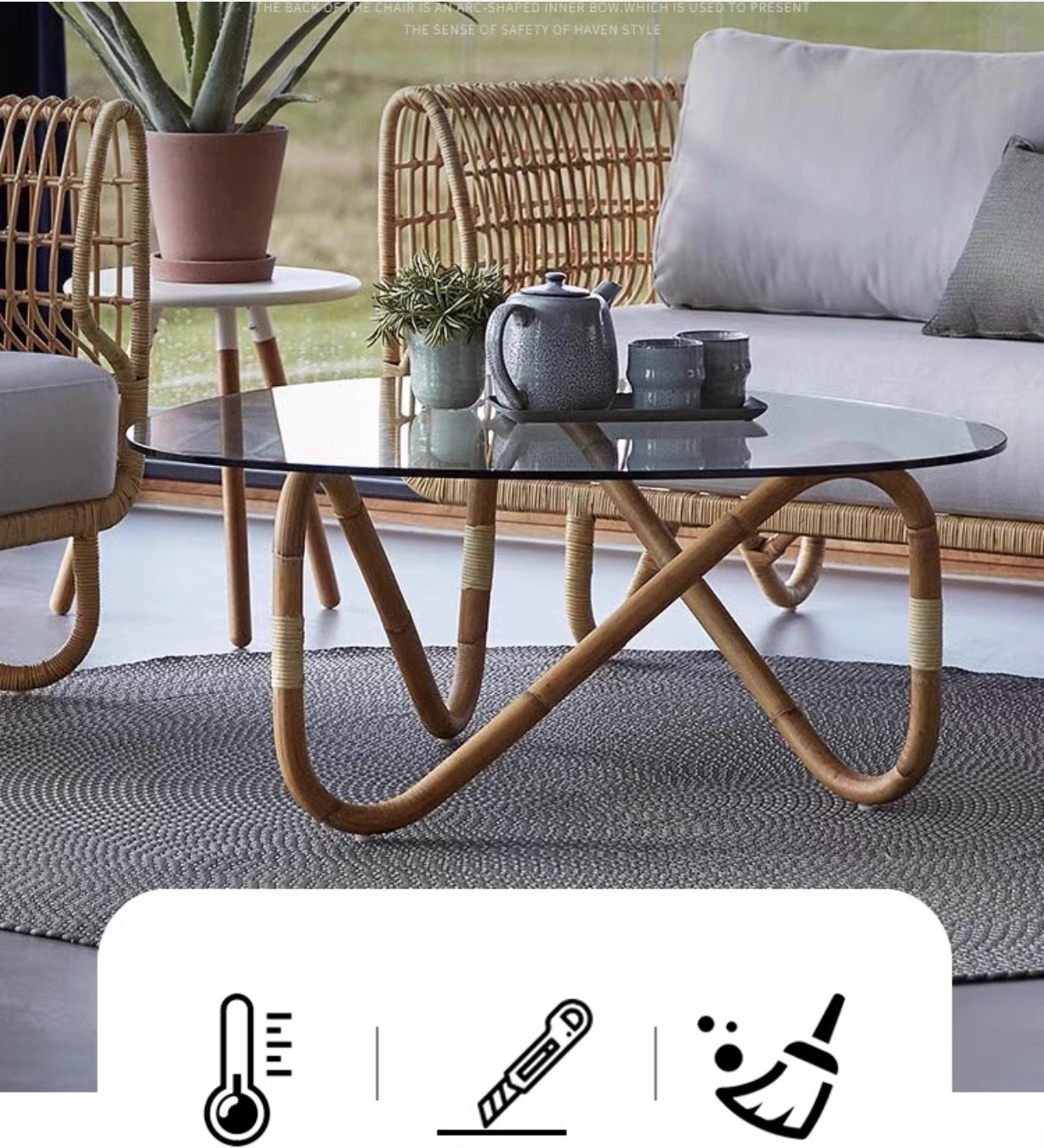 Ourdoor Rattan Wave Sofa for Garden or Terrace Sofa set