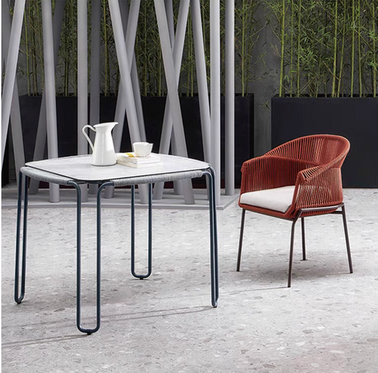 Modern Colourful Outdoor 3-Seaters Table & Chairs Set