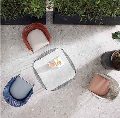 Modern Colourful Outdoor 3-Seaters Table & Chairs Set