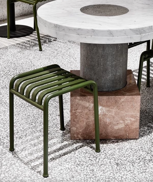 Olive Green Garden Outdoor Metal 2 stools