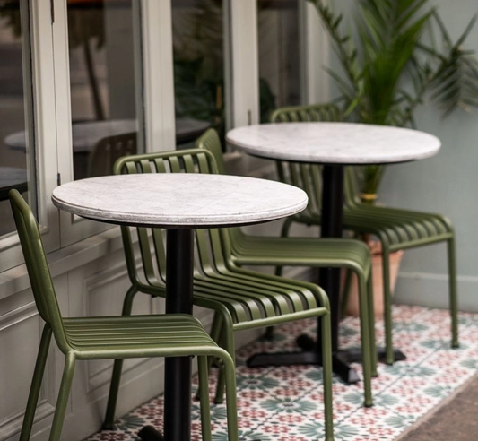 Olive Green Garden Outdoor Metal 2 Chairs (no armrest) set