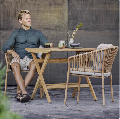 Luxury 2-Seater Garden Foldable Table-Teak Wood & Chairs Set