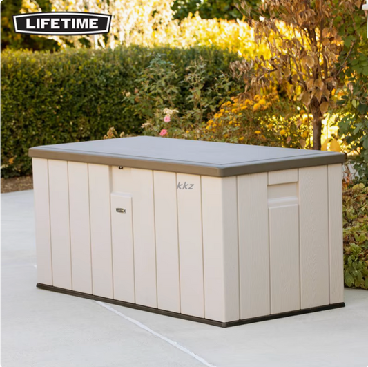 Lifetime Garden Plastic Storage Shed Lockable Light Brown