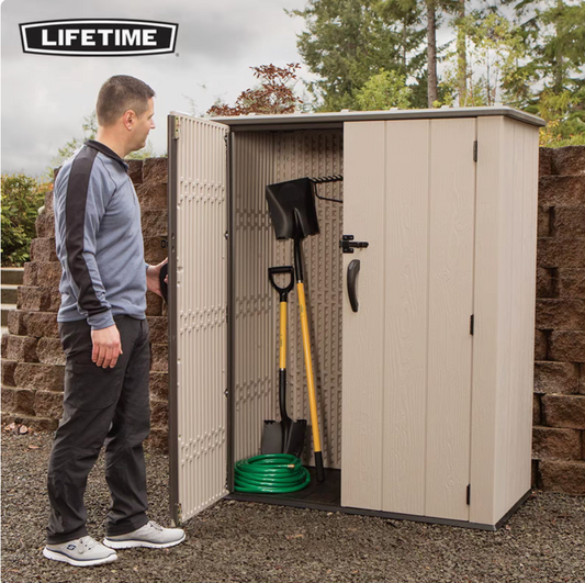 Lifetime Garden Plastic Storage Tool Shed Grey