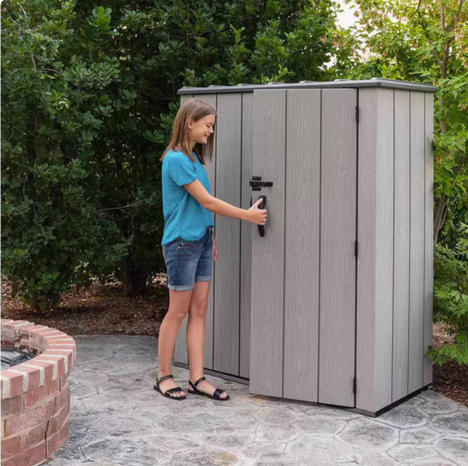 Lifetime Garden Plastic Storage Tool Shed Grey