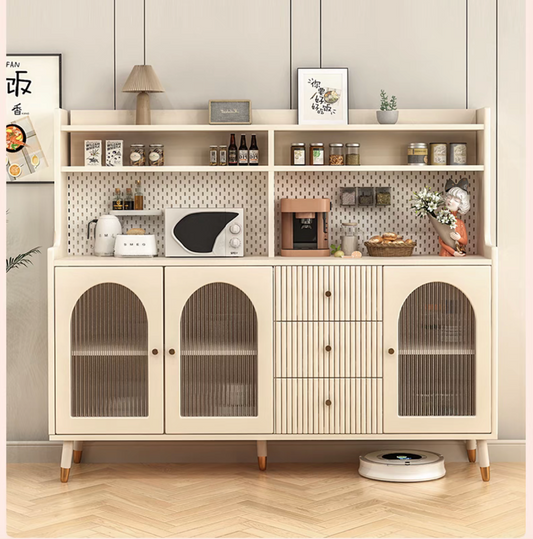 RS Hard Wood Storage 3-Door Cabinet with Drawers- Two Colour