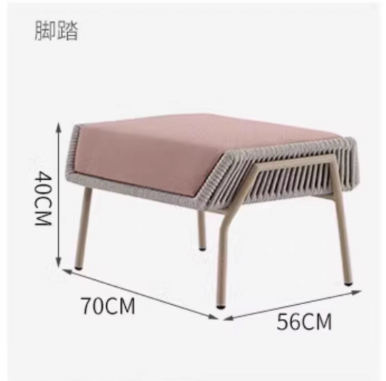 Modern Colourful Outdoor 1-Seater Chair with Footstool