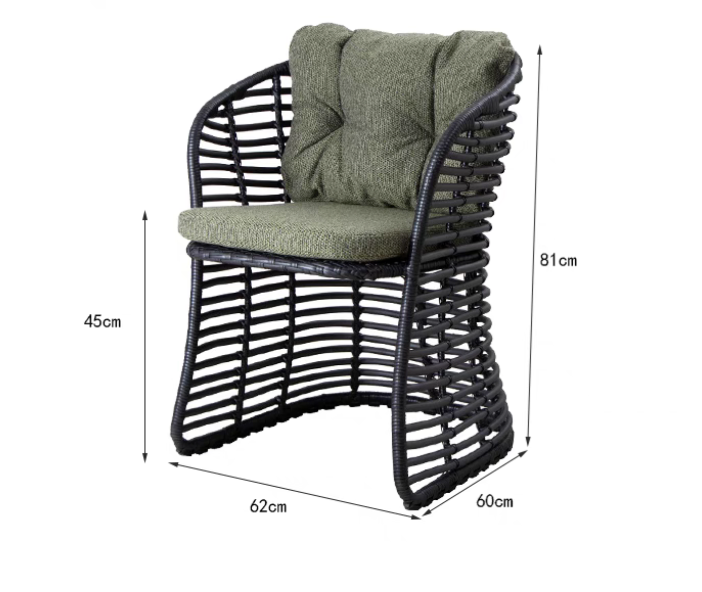 Luxury Morden Garden Rattan Wooden Dinning Table & Chairs set