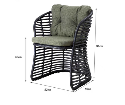 Luxury Morden Garden Rattan Wooden Dinning Table & Chairs set
