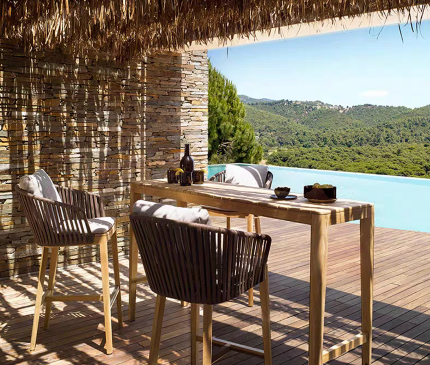 Luxury Garden Bar Table & Stools Set-Teak wood