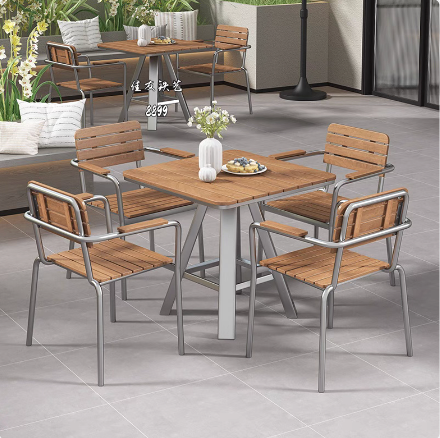 Industry Style - Outdoor Metal Table & Chairs Set