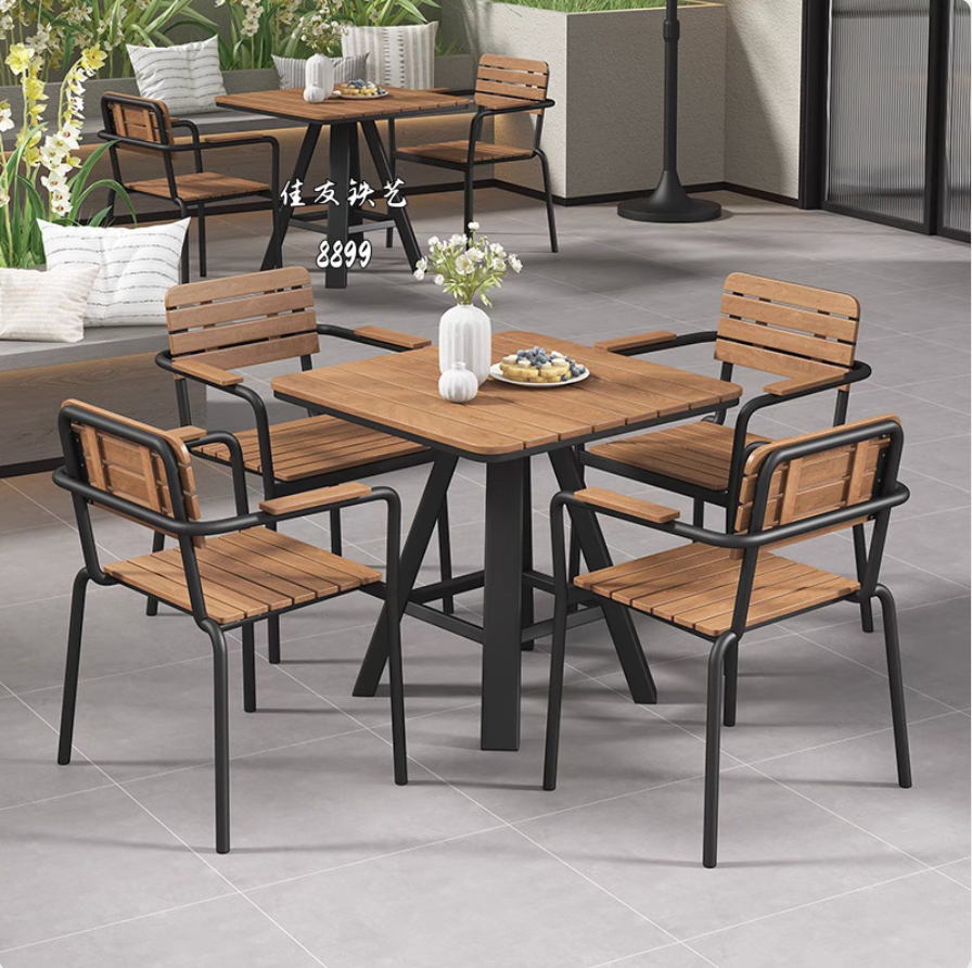 Industry Style - Outdoor Metal Table & Chairs Set