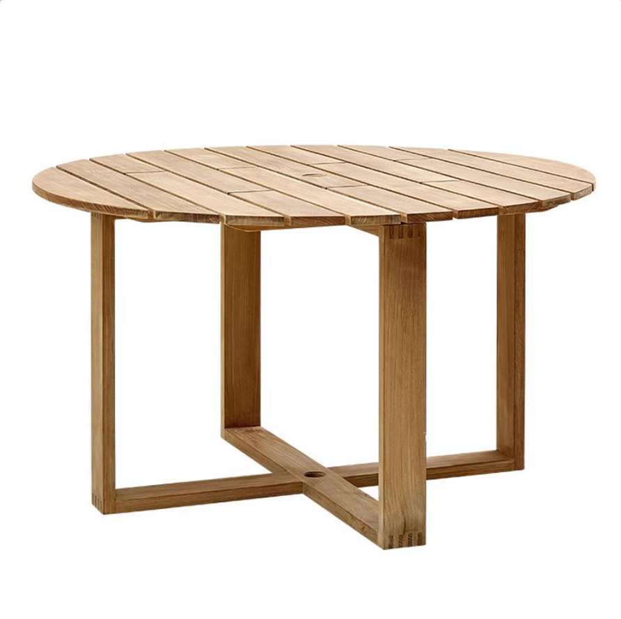 Luxury 6-Seater Garden Round Dinning Table-Teak Wood & Chairs Set
