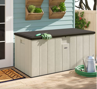 Lifetime Garden Plastic Storage Shed Lockable Light Brown
