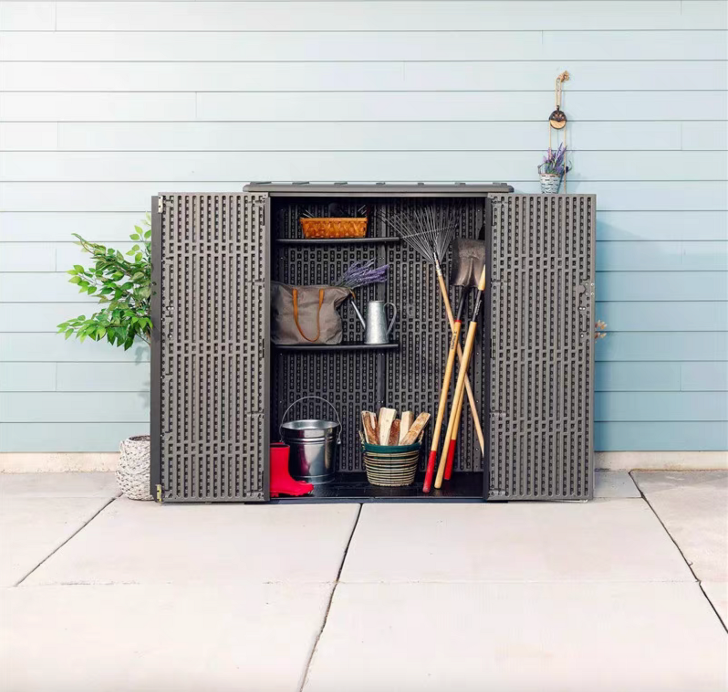 Lifetime Garden Plastic Storage Tool Shed Grey