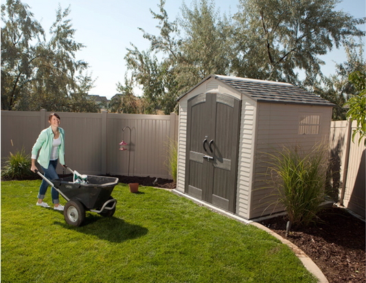 Lifetime Outdoor Storage Tool Shed with Steel-Reinforced Construction