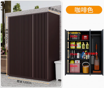Outdoor Morden Aluminium Alloy Storage Shed Brown